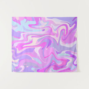 Tenture Marbré rose violet Turquoise