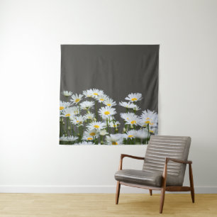 Tenture Marguerites sur Gris