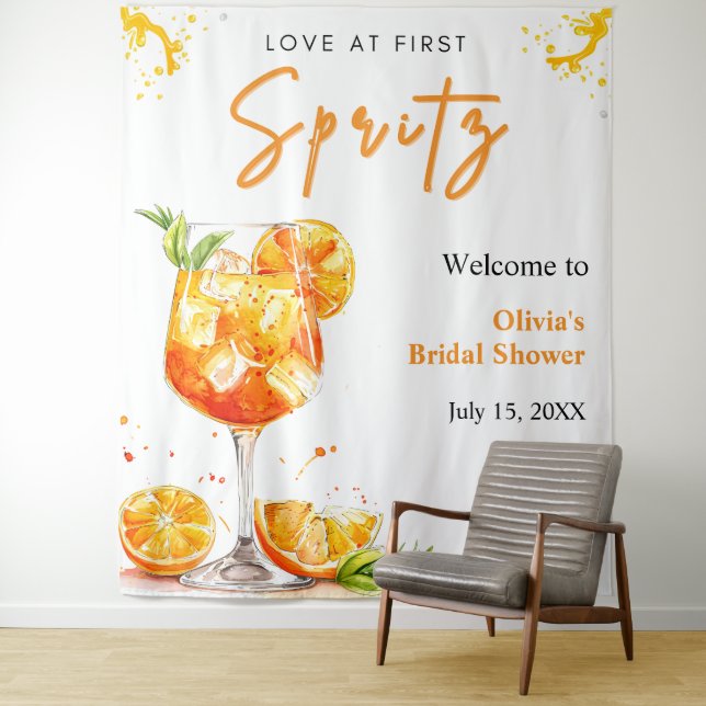Tenture Mariage Amour au Premier Spritz Orange Cocktail Sh (En situation)