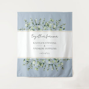 Tenture Mariage au Eucalyptus Bleu Poussiéreux Ensemble Po