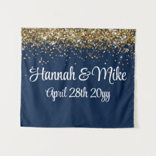 Tenture Mariage bleu bleu marine arrière-plan Photo Boite