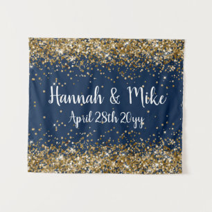 Tenture Mariage bleu bleu marine arrière-plan Photo Boite