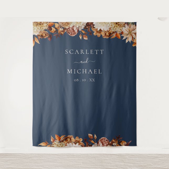 Tenture Mariage Bleu Marine (Devant)