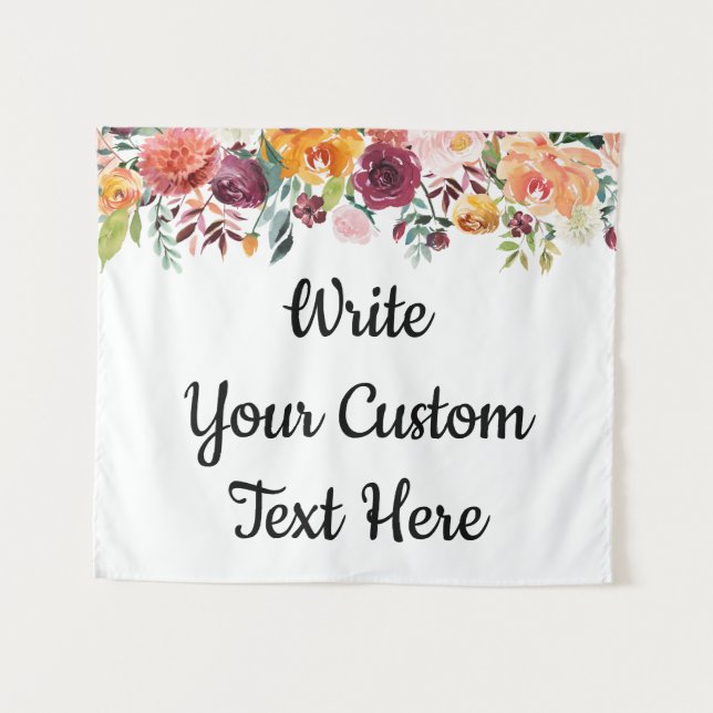 Tenture Mariage Boho d'automne arrière-plan Photo Booth Pr (Devant (Horizontal))