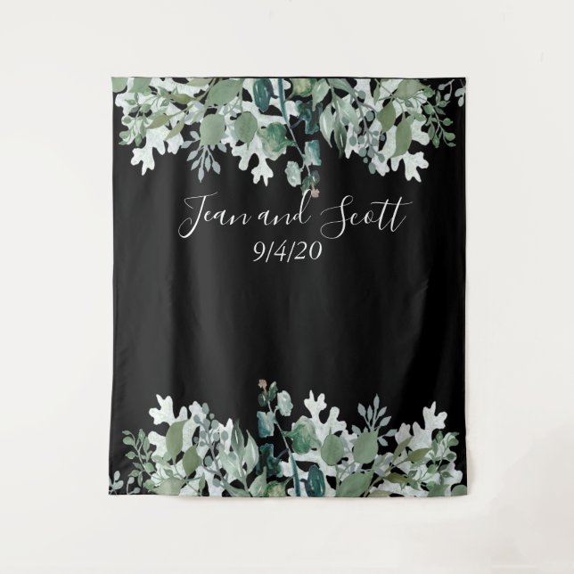 Tenture Mariage botanique Feuilles Moderne verdure Cascade (Devant)