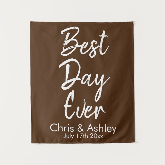 Tenture Mariage Brown personnalisé - Carte de base Best Da (Devant)