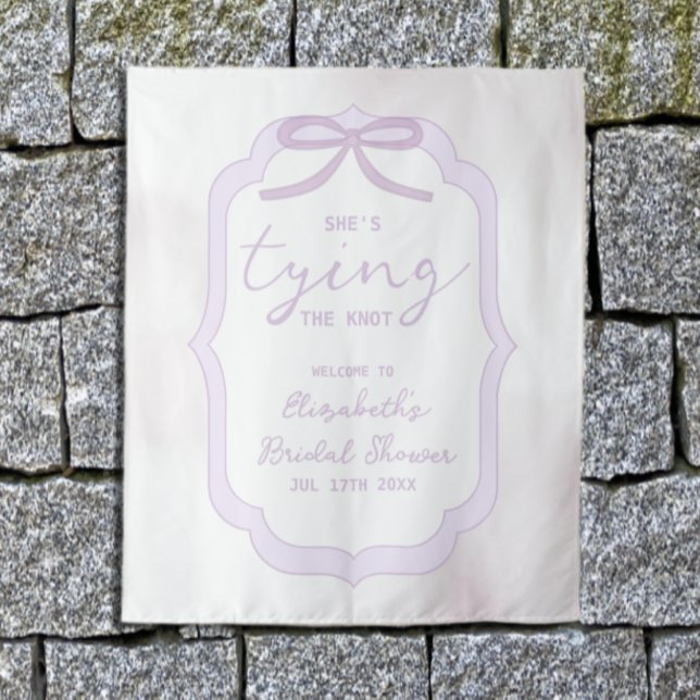 Tenture Mariage champêtre aquarelle Ruban violet (Créateur téléchargé)