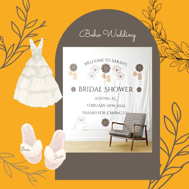 Tenture Mariage Chic Bohème Floral Rustique  (Créateur téléchargé)