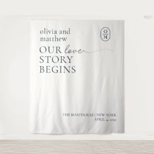 Tenture Mariage Chic Minimaliste Monogramme 