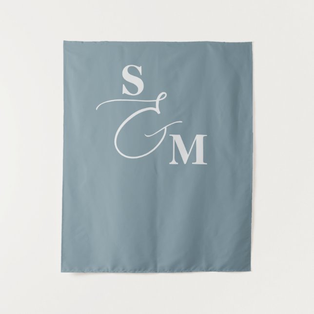 Tenture Mariage Classique Monogramme Ampersand Script Mode (Devant)
