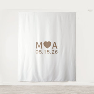 Tenture Mariage Couple Monogrammes arrière-plan