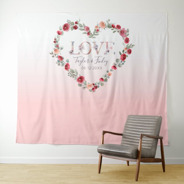 Tenture Mariage d'arrière-plan d'amour rose pâle (En situation (horizontale))