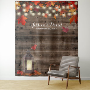 Tenture Mariage d'automne rustique Feuilles de lanternes F