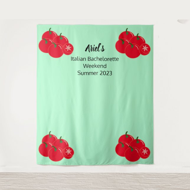 Tenture Mariage de bachelorette d'été Tomato & Mint (Devant)