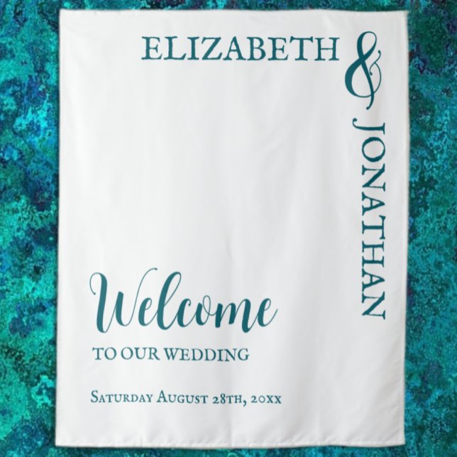 Tenture Mariage de typographie moderne Turquoise foncé (Créateur téléchargé)