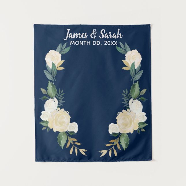 Tenture Mariage de verdure fond, Réception Marine Gold (Devant)