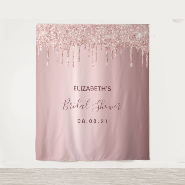 Tenture Mariage dusty rose gold gouttes (Devant)