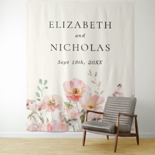 Tenture Mariage élégant de jardin de fleurs sauvages à l'a
