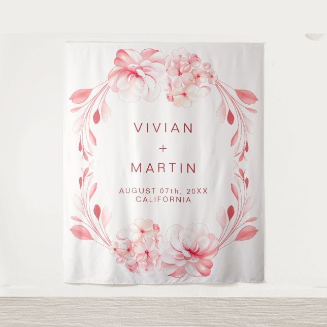 Tenture Mariage Élégant Sans Défaut Fleur de Sakura (Devant)