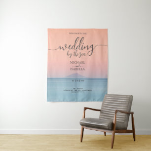 Tenture Mariage en bord de mer sous le soleil couchant