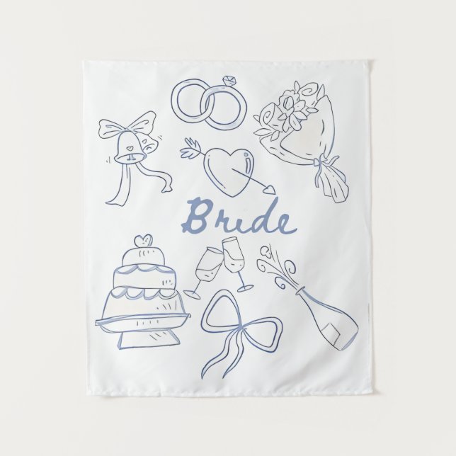 Tenture Mariage Fiançailles Couples Mari Épouse (Devant)