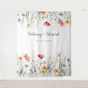 Tenture Mariage Fleur sauvage aquarelle
