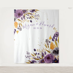 Tenture Mariage floral mauve Cadre de réception