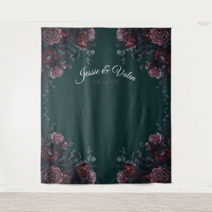 Tenture Mariage Floral Vert Forêt