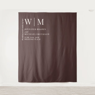 Tenture Mariage Formel simple Brun Beige Chocolat Double