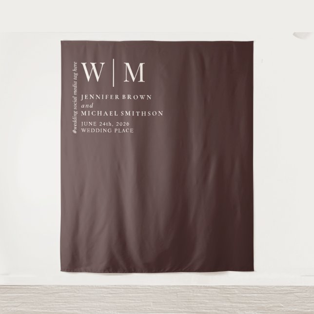 Tenture Mariage Formel simple Brun Beige Chocolat Double (Devant)