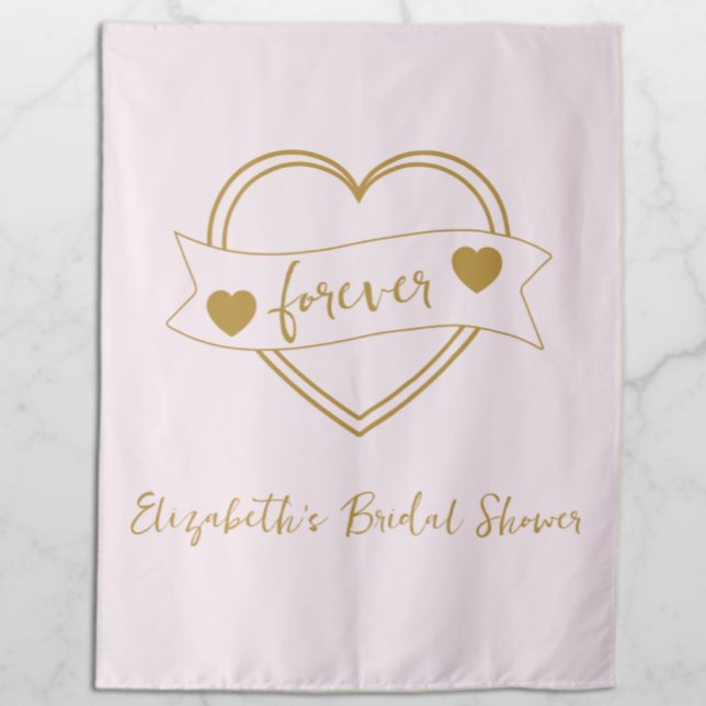 Tenture Mariage Gold Forever Hearts Shower de Mariée (Créateur téléchargé)