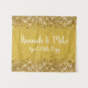 Tenture Mariage Gold personnalisé arrière-plan Photo Booth