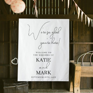 Tenture Mariage Hanging Calligraphie Noir Blanc Réception