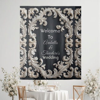Tenture Mariage Luxueux d'Art Baroque Ivoire Romantique Vi