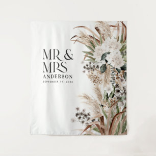 Tenture Mariage M. et Mme herbe de la pampa moderne élégan
