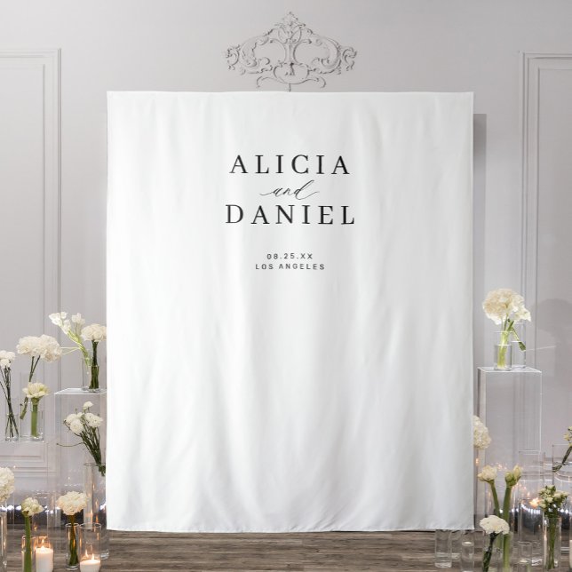 Tenture Mariage moderne simple en noir et blanc (Créateur téléchargé)