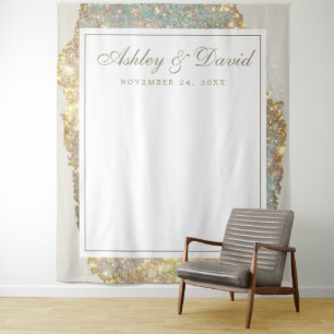 Tenture Mariage Paillettes holographiques iridescent Moder