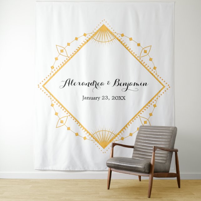Tenture Mariage photo Gold Diamond moderne fond (En situation)