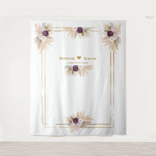 Tenture Mariage Photo Herbe de Pampas Fleur Pourpre Orchid