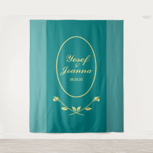 Tenture Mariage Rose turquoise