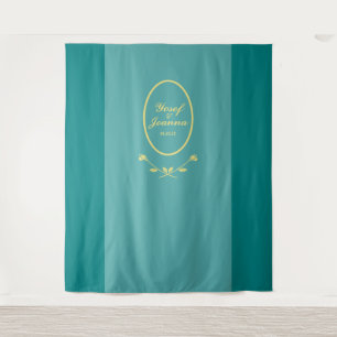 Tenture Mariage Rose turquoise