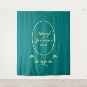 Tenture Mariage Rose turquoise