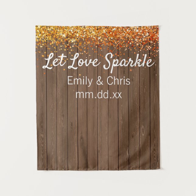 Tenture Mariage rustique Contexte Automne Sparkine Photo B (Devant)