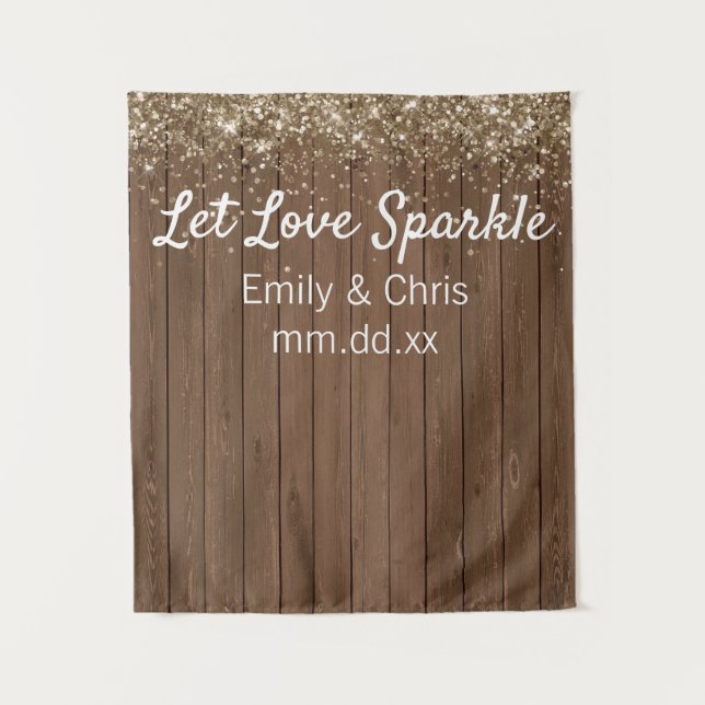 Tenture Mariage rustique Contexte Champagne Photo Booth Go (Devant)