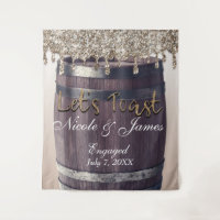 Mariage tonneau goutte de paillettes or Champagne 