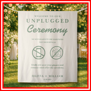 Tenture Mariage Vert Sauge Cérémonie sans appareil