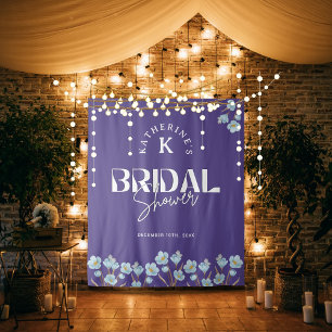 Tenture Mariage Vintage Fleurs Aquarelle Bleue