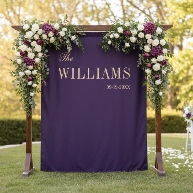 Tenture Mariage violet élégant cadre élégant (Créateur téléchargé)
