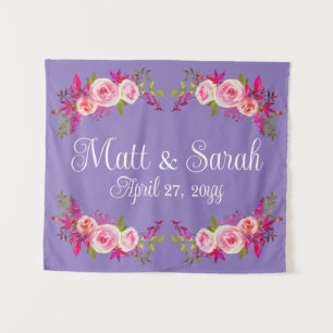 Tenture Mariage violet fond d'accueil Réception Photo Boot