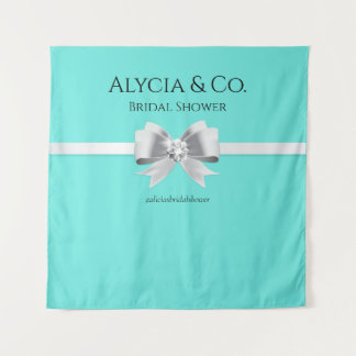 Tenture Mariée & Co. Turquoise / Fond Turquoise & Tapisser